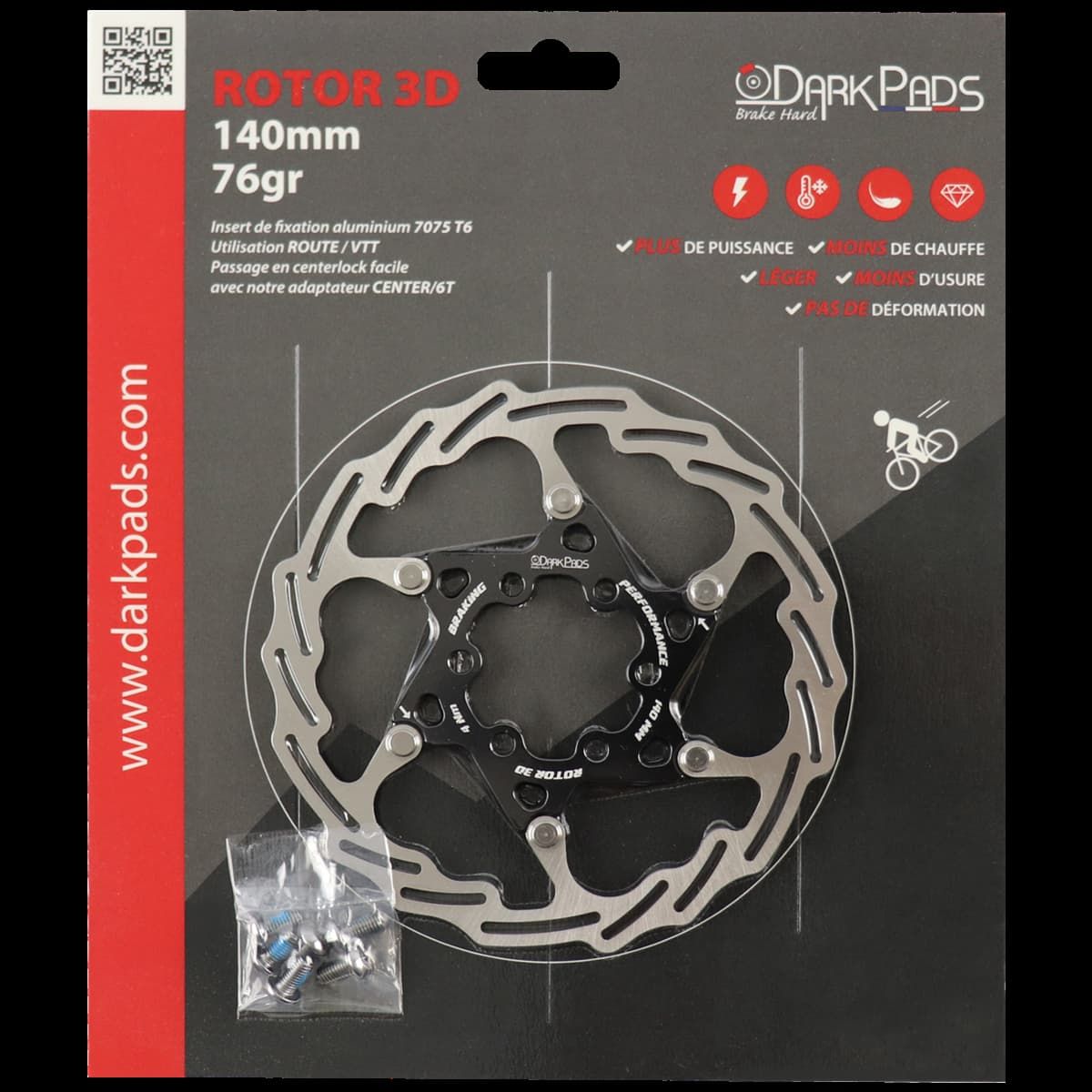 DarkPads ROTOR 3D - 6 Trous + adaptateur centerlock/6trous
