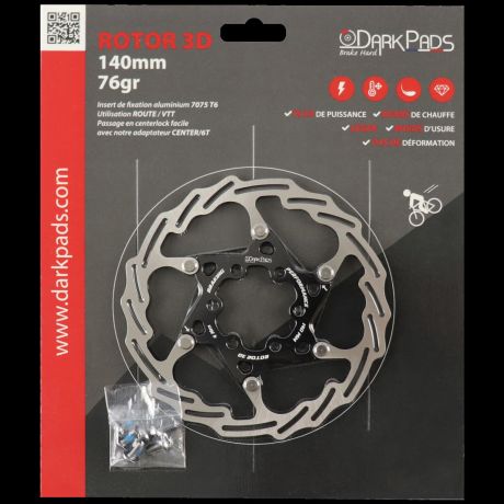 DarkPads ROTOR 3D - 6 Trous + adaptateur centerlock/6trous 